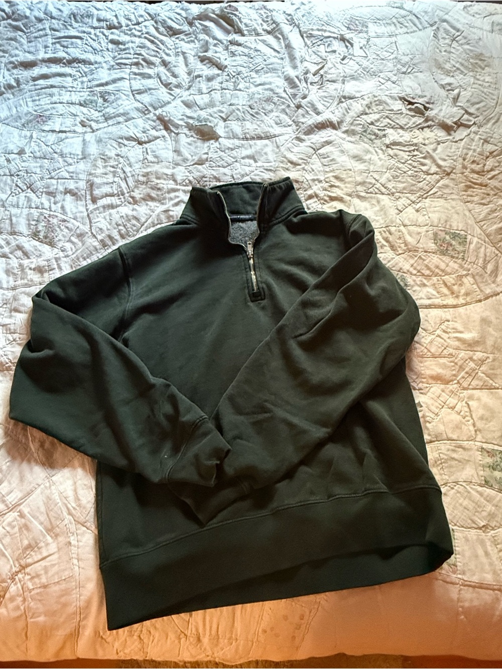 Brandy Melville Dark Green Cozycore Quarter-Zip Sweater